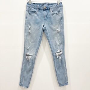 American Eagle Distressed Raw Hem Jegging Jeans 6